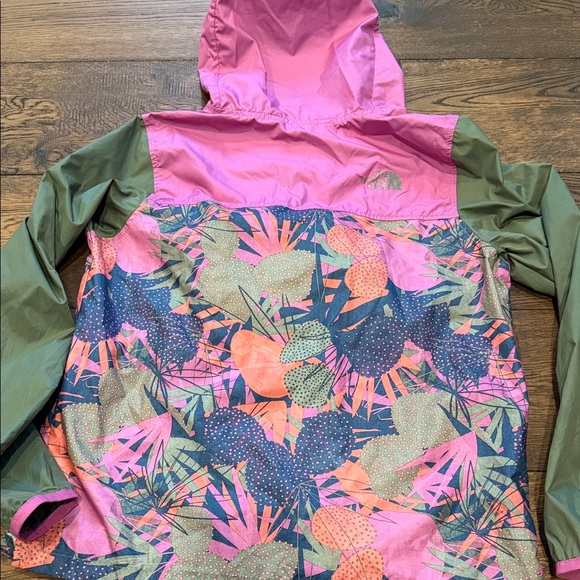 The North Face Girls Stowaway Windbreaker Jacket L 14/16 Pink Floral - Picture 4 of 16